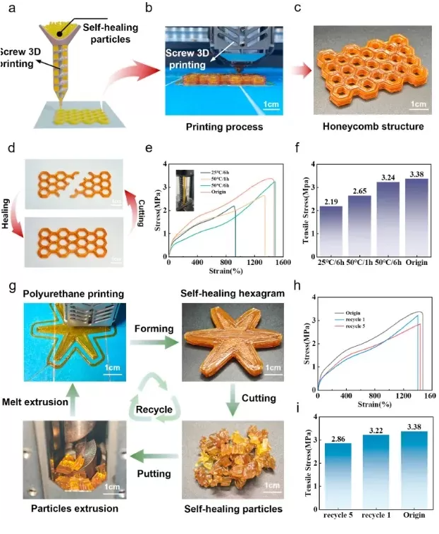 面向先进3D打印的高强度自修复可回收聚氨酯弹性体研究